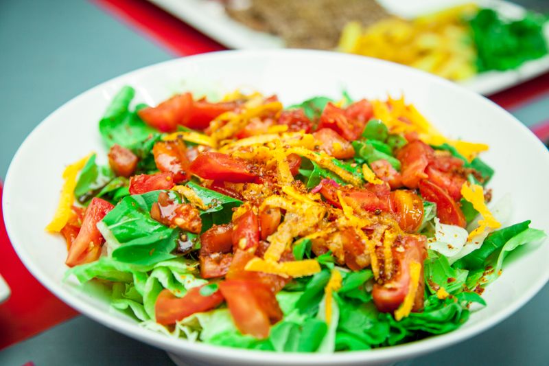 Classic Caesar Salad with romaine lettuce and parmesan
